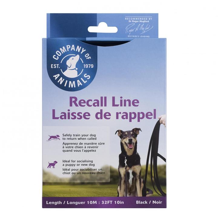 Company of Animals CLIX Long Recall Line Black Dog Lead