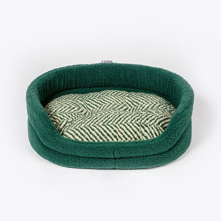 Danish Design Green Herringbone Fleece Slumber Dog Bed