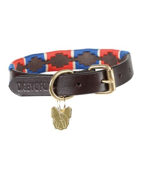 Digby & Fox Drover Polo Dog Collar Navy/Red