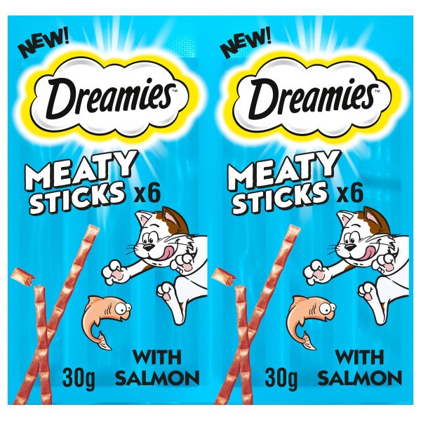 Dreamies Meaty Sticks Adult Cat Treats with Scrumptious Salmon