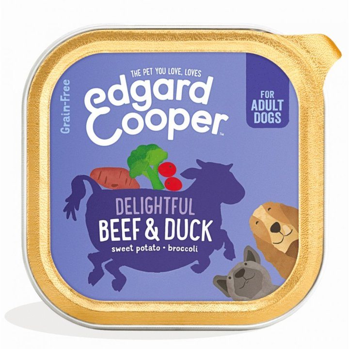 Edgard & Cooper Delightful Beef & Duck Adult Dog Wet Food Trays