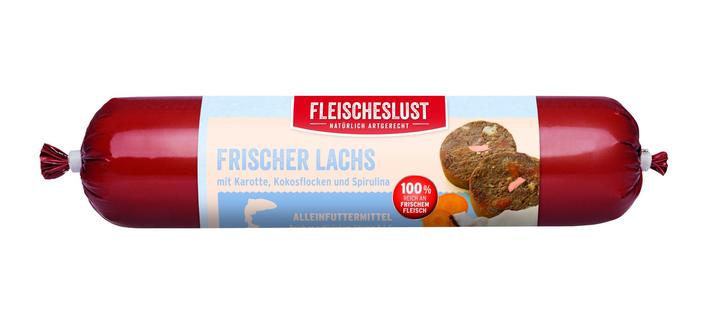 Fleischeslust (MeatLove) Fresh Salmon Sausage with Carrots for Dogs