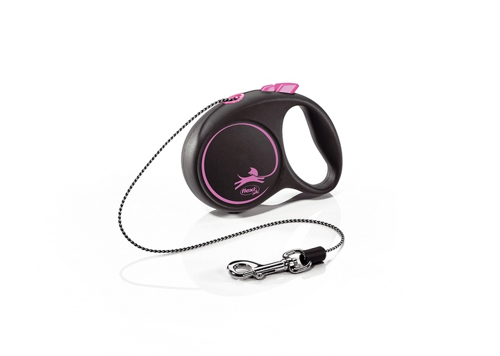 Flexi Black Design Cord Dog Lead 3m Pink