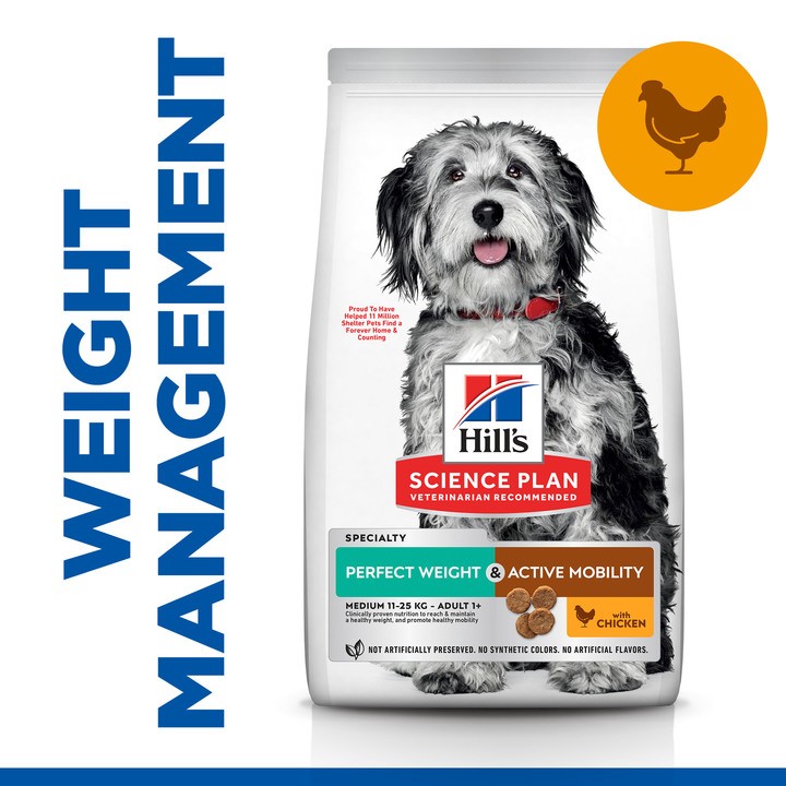 Hill's Science Plan Perfect Weight & Active Mobility Medium Dog Food with Chicken