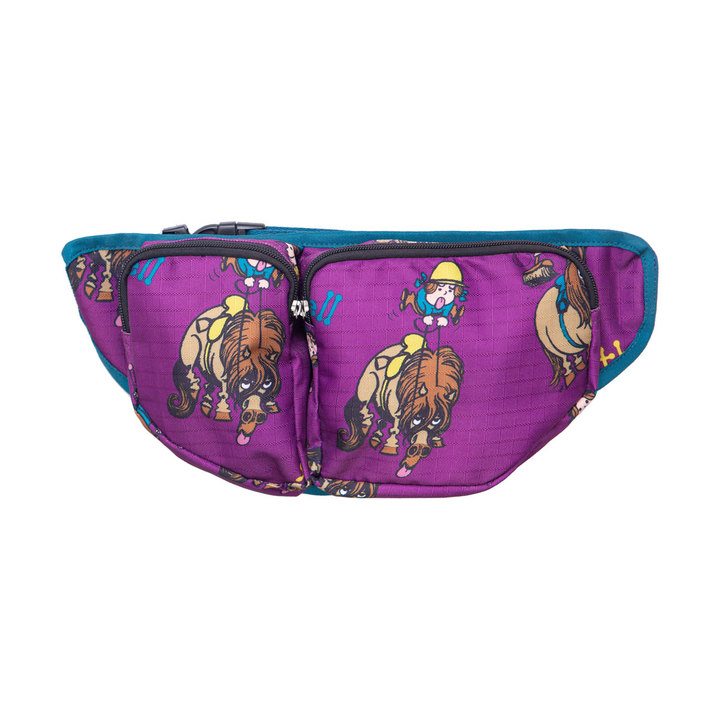 Hy Equestrian Thelwell Collection Pony Friends Bum Bag Imperial Purple/Pacific Blue
