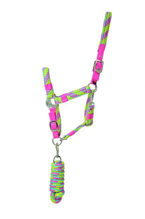 Hy Multicolour Adjustable Head Collar with Lead Rope