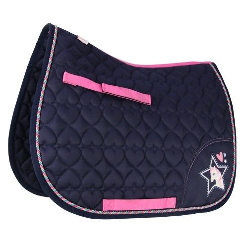 Little Rider I Love My Pony Collection Navy/Pink Saddle Pad