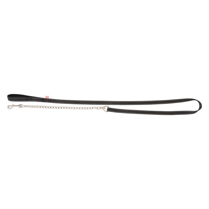 Imperial Riding Lead Rein with Chain IRHFlexi-Fleece Snap Hook Black/Reflective