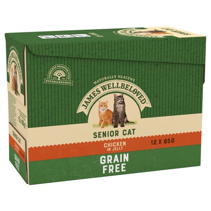 James Wellbeloved Senior Cat Grain Free Pouches in Jelly