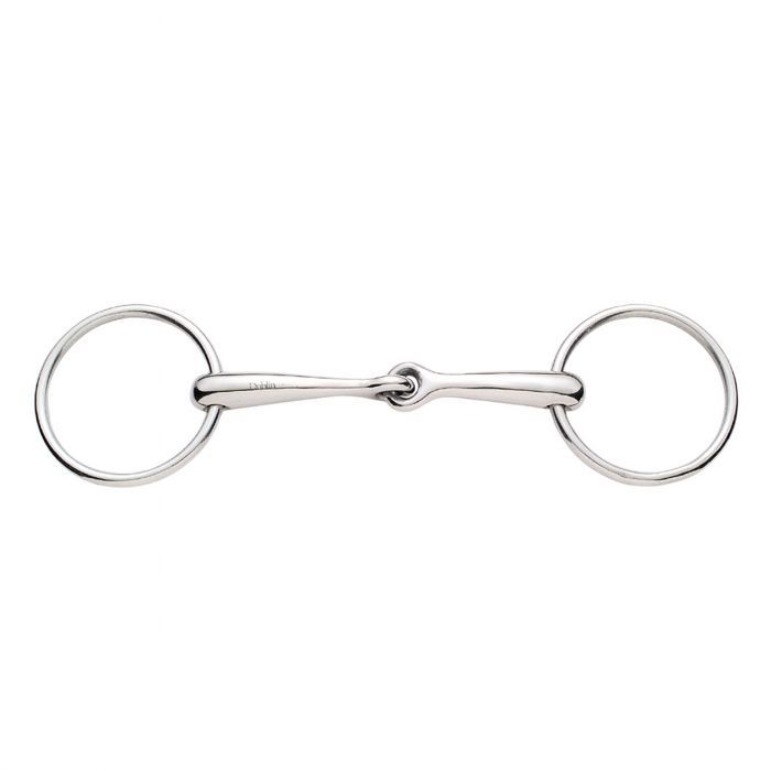 Korsteel Stainless Steel Sold Mouth Jointed 16mm Loose Ring Snaffle Bit