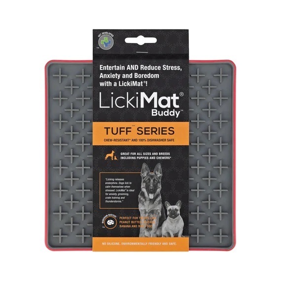 LickiMat Tuff Buddy Boredom Buster for Dogs Red