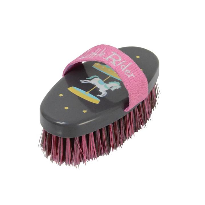 Little Rider Merry Go Round Grey & Pink Body Brush for Horses