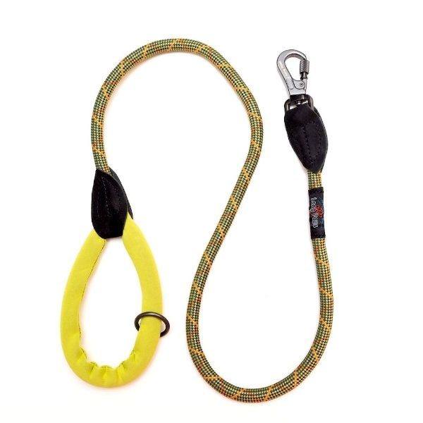 Long Paws Comfort Collection Rope Lead Green with Screw Lock Karabiner
