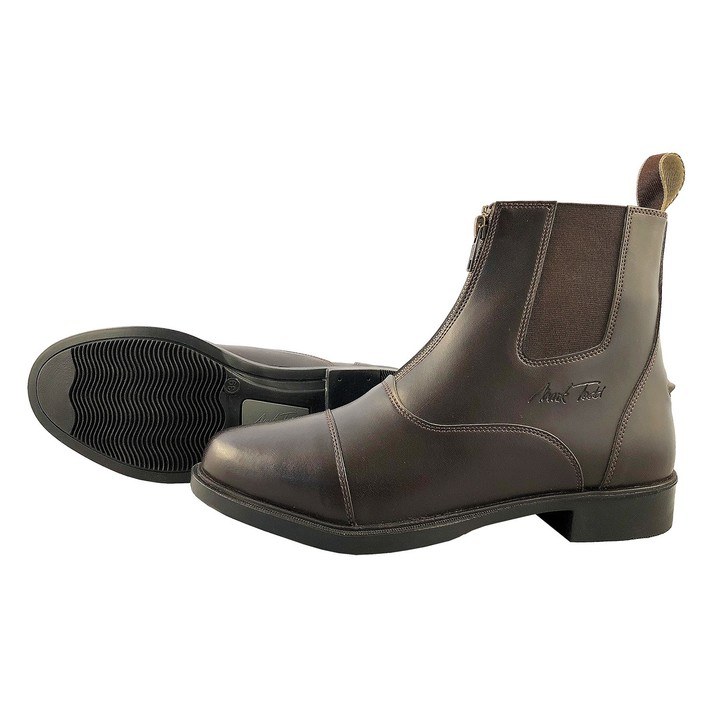 Mark Todd Synthetic Zip Front Jodhpur Boots Brown