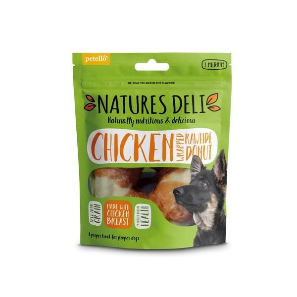Natures Deli Chicken Wrapped Rawhide Donut Dog Treat