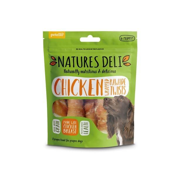 Natures Deli Chicken Wrapped Rawhide Twists Dog Treats