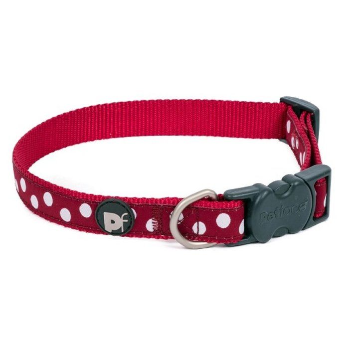 Petface Cherry/White Dots Dog Collar