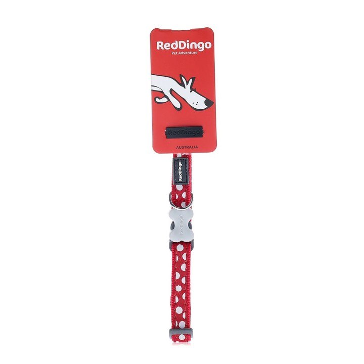Red Dingo Red with White Spots Dog Collar
