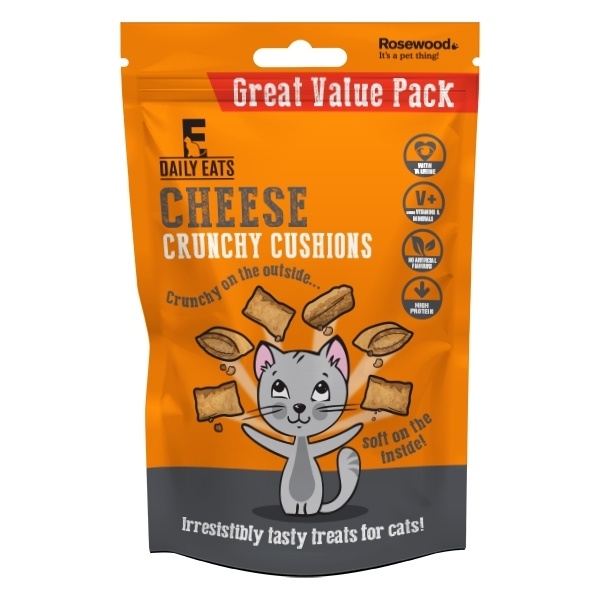 Rosewood Crunchy Cheese Cushions Cat Treats