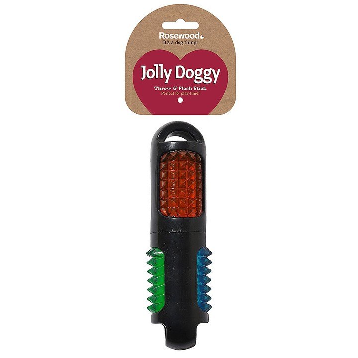 Rosewood Jolly Doggy Throw & Flash Stick Dog Toy