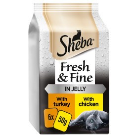 Sheba Fresh & Fine Cat Pouches with Chicken & Turkey in Jelly