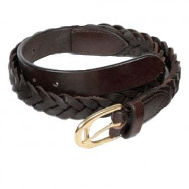 Shires Aubrion Plaited Leather Belt Brown