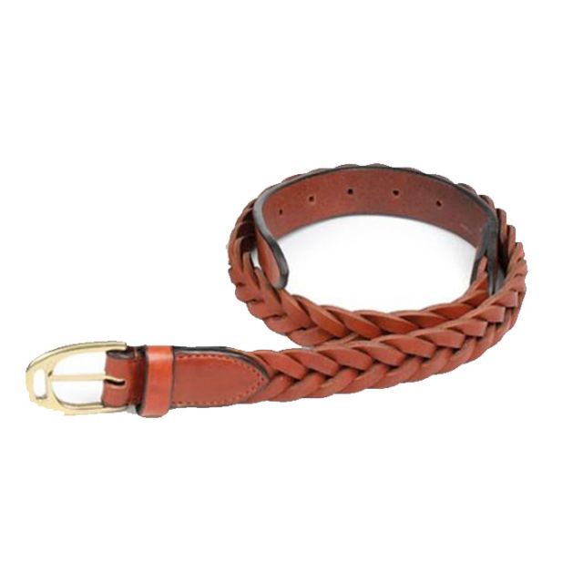 Shires Aubrion Plaited Leather Belt Tan