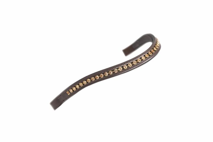 Shires Aviemore Large Diamante Browband Havana/Gold