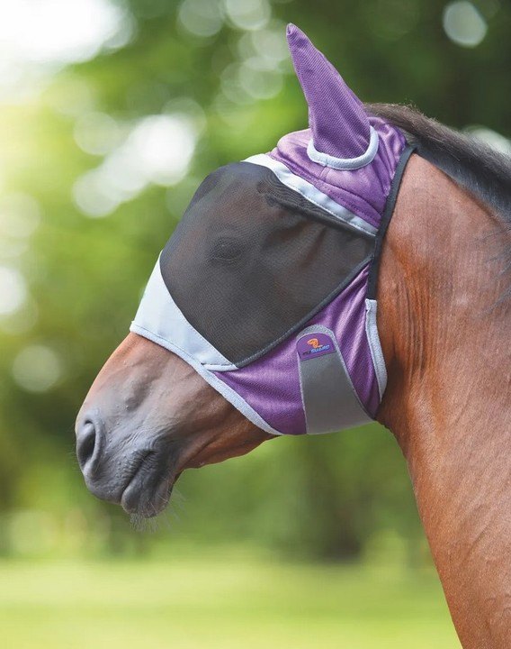 Shires Deluxe Fly Mask With Ears Purple