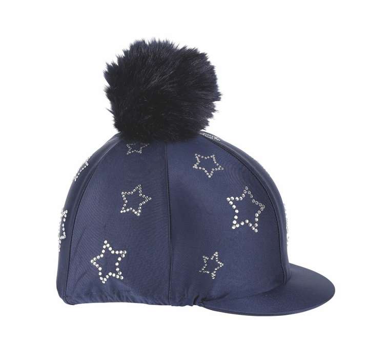 Shires Diamante Star Hat Cover Navy