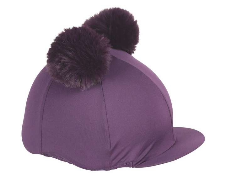 Shires Double Pom Pom Hat Cover Plum