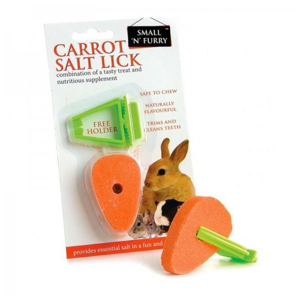 Small 'N' Furry Carrot Salt Lick for Small Animals
