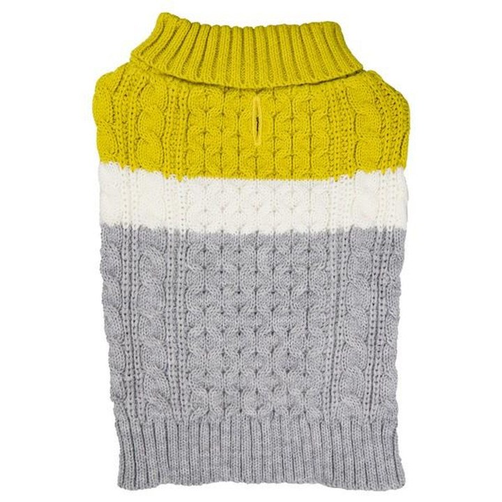 Sotnos Colour Block Grey & Yellow Dog Sweater
