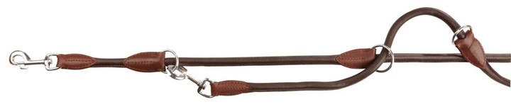 Trixie Active Adjustable Round Sewn Leather Leash for Dogs Brown
