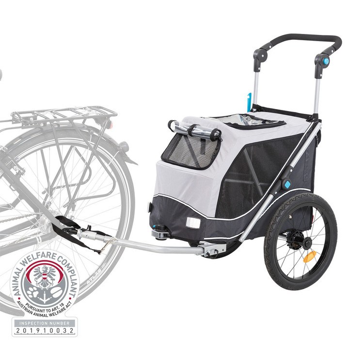 Trixie Bicycle Trailer for Dogs With Quick Fold Function Grey