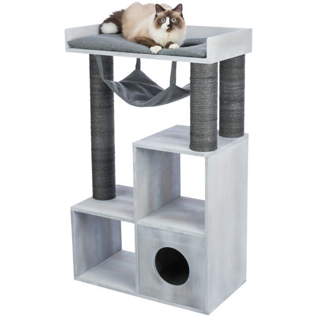 Trixie Cat Tree With Shelf Function Grey