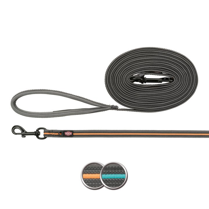 Trixie Fusion Tracking Leash Rubberised Graphite/Ocean