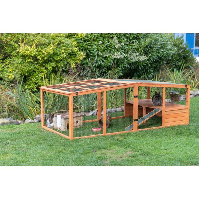 Trixie Natura Outdoor Run with Cover for Small Animals Wood