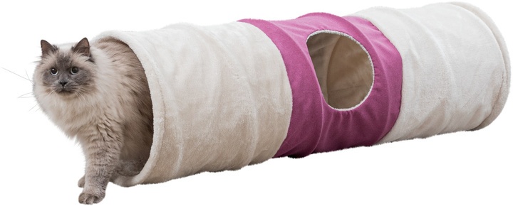 Trixie Playing Tunnel Beige/Fuchsia for Cats