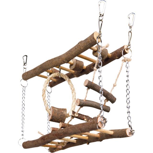 Trixie Suspension Bridge with Chain for Hamsters Bark Wood