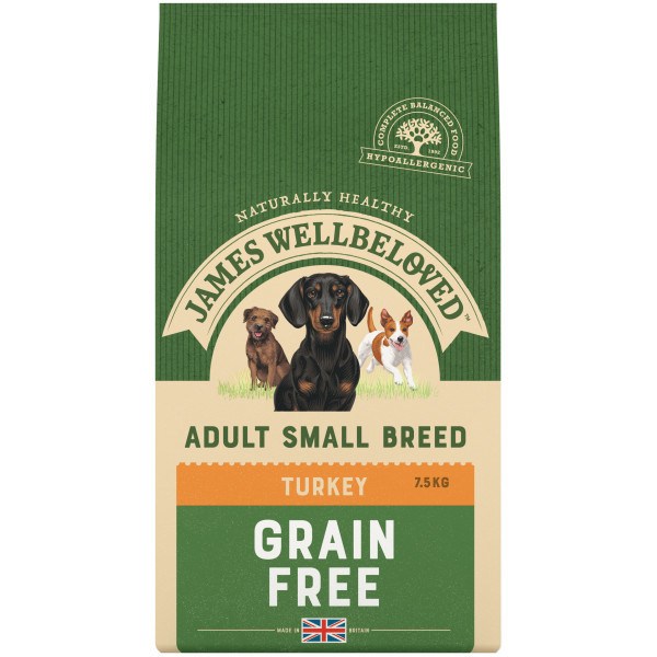 James Wellbeloved Small Breed Adult Dog Grain Free Dry Food Turkey
