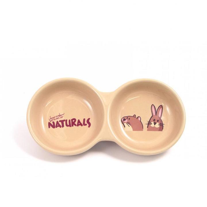 Stoneware Twin 'Naturals' Bowl Pet Dish