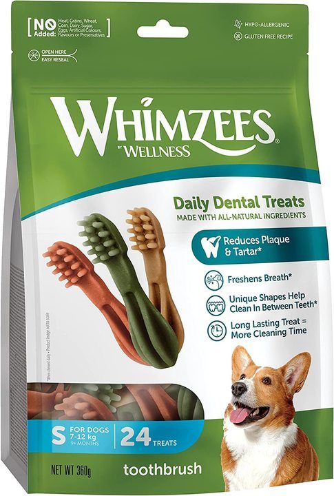 Whimzees Small Toothbrush Daily Dental Dog Chew