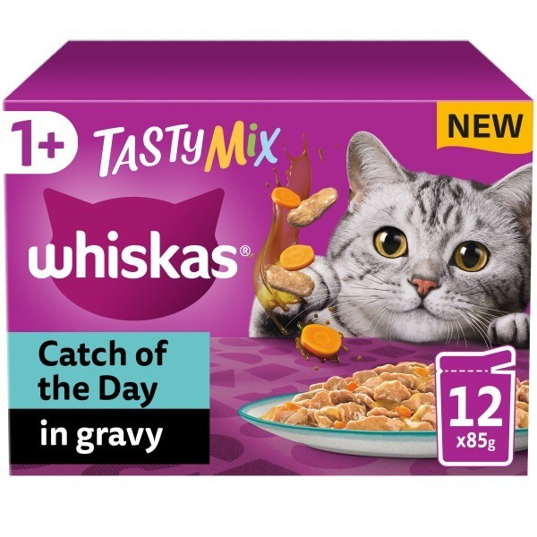 Whiskas 1+ Cat Pouches Tasty Mix Catch Of The Day in Gravy