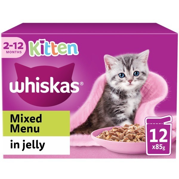 Whiskas Kitten Cat Pouches Mixed Menu in Jelly