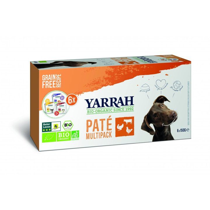 Yarrah Organic Grain Free Dog Food Multipack Beef, Chicken & Turkey