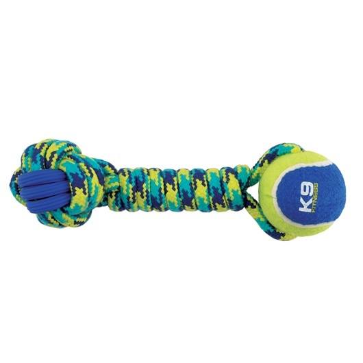 Zeus K9 Fitness Rope & TPR Tennis Dumbell Dog Toy