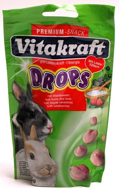Vitakraft Drops Rabbit Treats - Carrot - 75g Bag