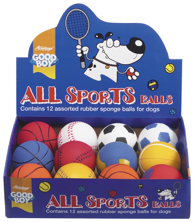 Good Boy All Sports Balls Dog Toy - Assorted Colours and Balls - Medium (6.5cm)