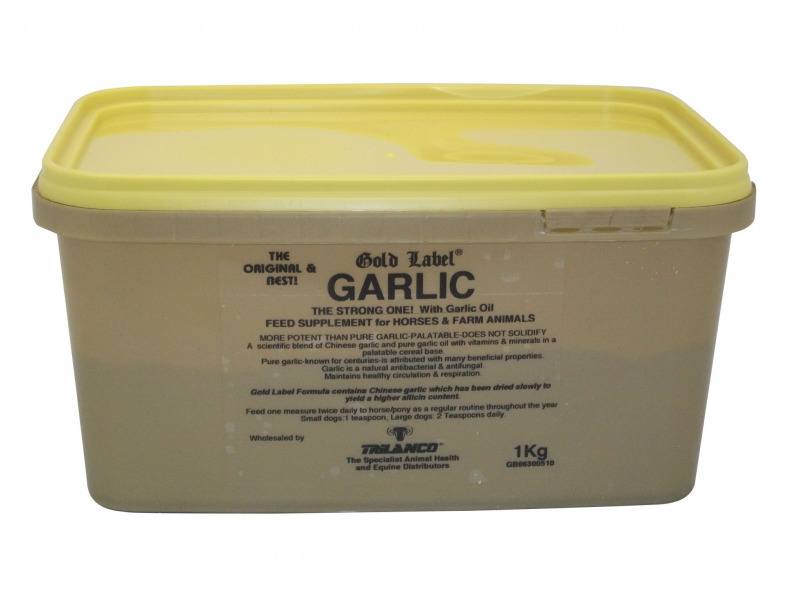 Label Garlic Supplement For Horses - Tub Gold 1Kg